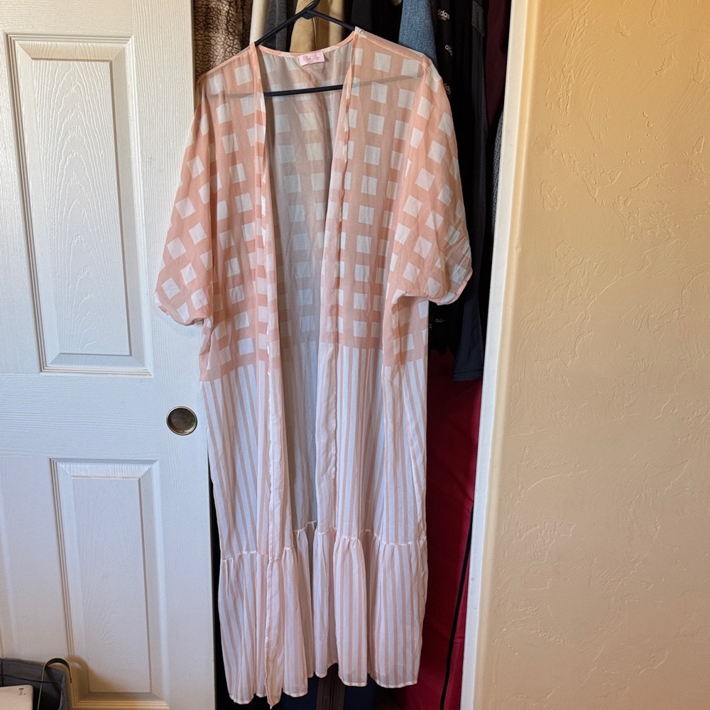 Pink Lily Blush and Cream Kimono